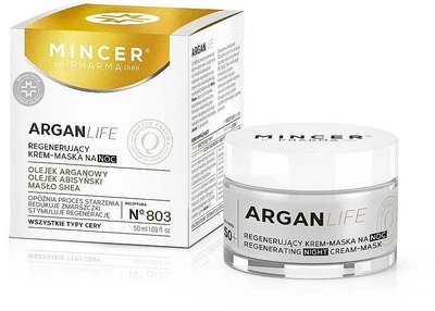 Ночная регенерирующая кремовая маска для лица - Mincer Pharma ArganLife Regenerating Night Cream-Mask 50ml (198751-74610)