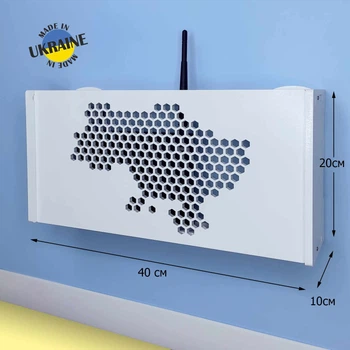 Полиця для роутера Wi-Fi карта України коробка 40*20*10 см Біла