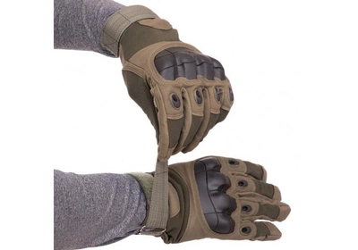Тактические перчатки T-Gloves размер L олива (полнопалые военные с закрытыми пальцами осень-зима для военных ВСУ) EFTGO11