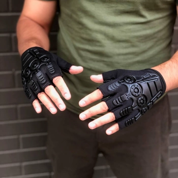 Тактичні рукавиці RUIN HAWK безпалі чорні