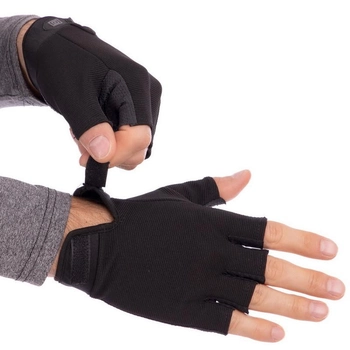 Тактичні рукавички з відкритими пальцями Zelart Action 4379 розмір XL Black