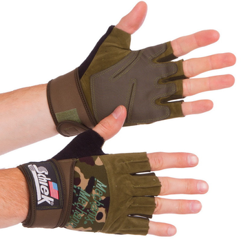 Перчатки тактические с открытыми пальцами Zelart Action 4928 размер XL Camouflage
