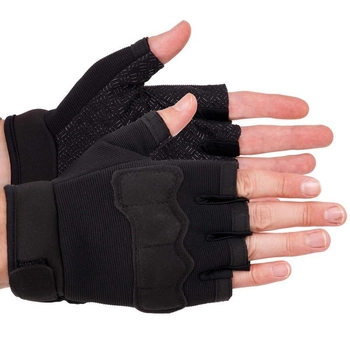 Тактичні рукавички з відкритими пальцями Zelart Action 8789 розмір L Black