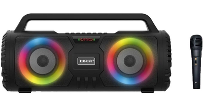 Портативная колонка BKK B88 Bluetooth с микрофоном Черная, портативная колонка с радио, AUX, micro USB, USB