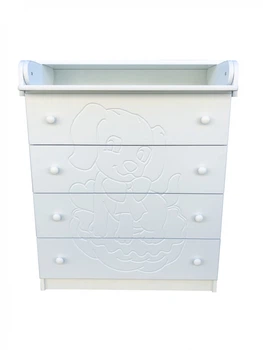Пеленальний комод Baby Comfort Песик на 4 шухляди білий, фасад МДФ