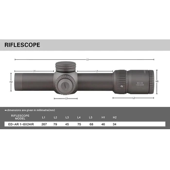 Оптичний приціл Discovery Optics ED 1-8x24 FFP, 34 мм