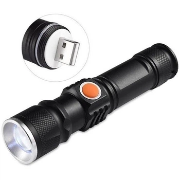 Аккумуляторный ручной фонарь 3 режима Zoom светодиод T6 X-Balog BL - 616 Pro Черный