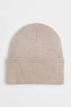 Шапка с подворотом H&M бежевая 1106940003