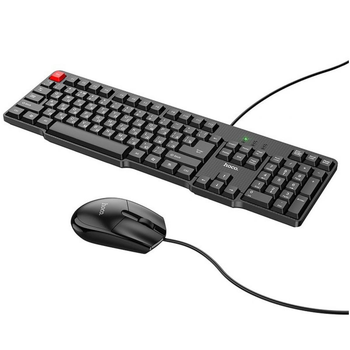 Комплект проводная клавиатура и мышь HOCO GM16, Black