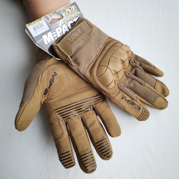 Тактичні рукавиці Повнопалі M-Pact 3 захисні Mechanix MX-FIT, L Койот