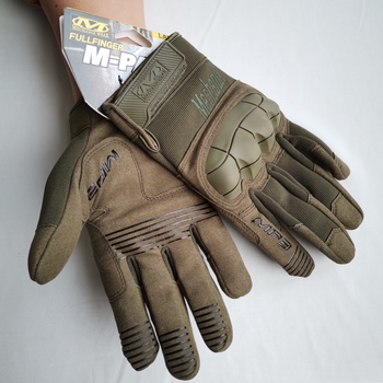 Тактические перчатки Полнопалые M-Pact 3 защитные Mechanix MX-CAE, M Олива