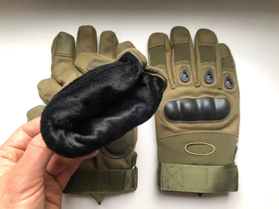 Теплі тактичні рукавиці Зимові ( З утеплювачем ) Військові, L Олива