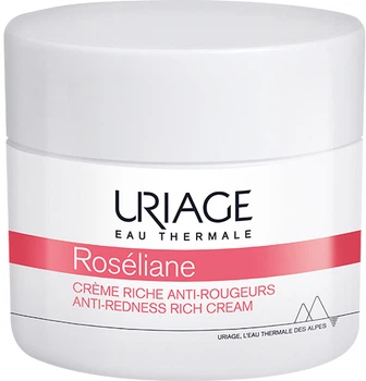 Krem do twarzy Uriage Roseliane Creme Riche Anti-Rougeurs Przeciw zaczerwienieniom do skóry suchej przeciwstarzeniowy 50 ml (3661434003400 / 3661434023460)