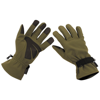 Тактические перчатки MFH Softshell с частичным усилением олива р-р L (15780B_L)