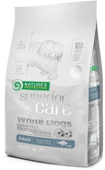 Сухой корм для собак мелких пород Nature's Protection Superior Care White Dogs Grain Free Adult Small and Mini Breeds With White fish беззерновой 1.5 кг (4771317456670)
