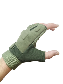 Перчатки тактические без пальцев Перчатки тактические беспалые Размер L Зеленый (Олива)