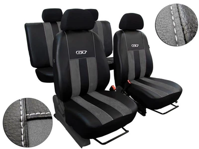 Авточехлы из эко кожи CHERY Kimo 2007- Pok-ter GT line с серой вставкой