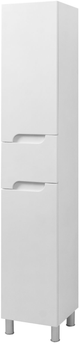 Пенал - шкаф для ванной напольный VAN MEBLES Корнелия с корзиной и ящиком 35x35 см правосторонний белый