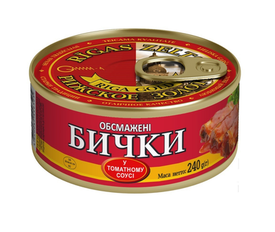 Бічки Riga Gold обжарені в томатному соусі 240 г
