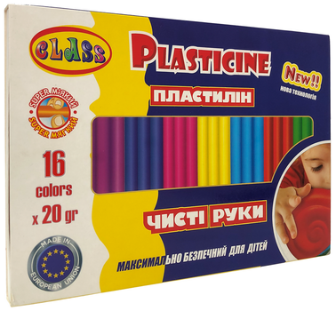 Пластилін Class Чисті руки ECO Maxi 16 кольорів 320 г (7647С) (8591662764703)