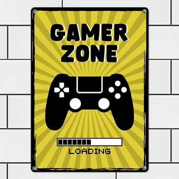 Табличка металева Gamer zone 26х18,5 см