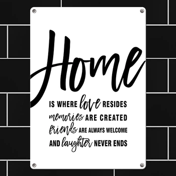 Табличка металлическая Home 26х18,5 см