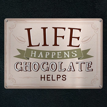 Табличка металева Life happens chocolate helps 26х18,5 см