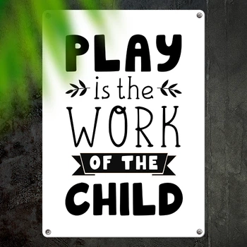 Табличка металева Paly is the work of the child 26х18,5 см