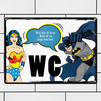 Табличка металева WC Batman 26х18,5 см