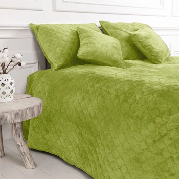 Покрывало двуспальное ТЕП Velour Ромб круглый 4-00516-22447 180х240 см салатовое