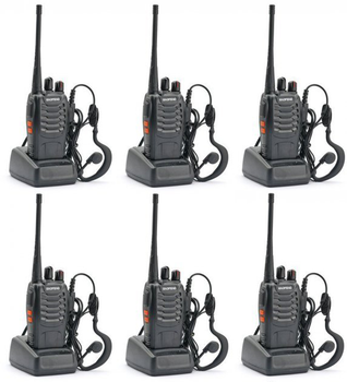 Портативная Рация Baofeng BF-888S комплект 6 шт. UHF 5 Вт 1500 мАч