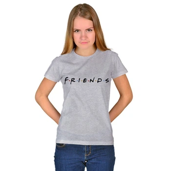 Футболка Fanbolka Друзья Friends M Светло-серая меланжевая (54WASM)