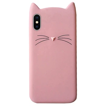 Чохол накладка xCase на iPhone X/XS Silicone Cat пудра