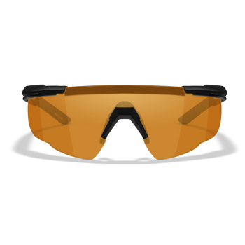 Захисні балістичні окуляри для стрільбища або водіння в похмуру погоду Wiley X Saber Advanced, оранжеві лінзи в чорній оправі