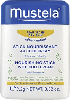 Mustela Bebe Nourishing Stick With Cold Cream Живильний стик для губ та обличчя з чаклуном-кремом 9.2g (701479-3002)