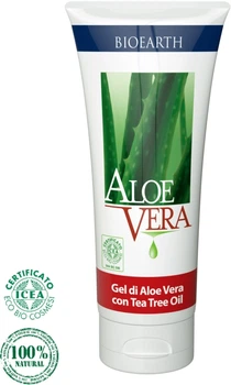 Гель для обличчя з алое вера - Bioearth Aloe Vera gel with Organic Tea Tree 100ml (303925-24312)