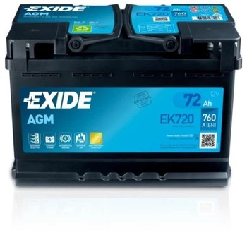 Автомобільний акумулятор EXIDE START-STOP AGM 72Ah 760EN (EK720)