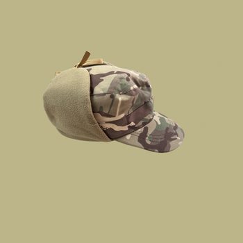 Зимова кепка тепла тактична камуфляжна військова Мультикам на флісі Бейсболка ЗСУ