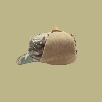 Зимова кепка тепла тактична камуфляжна військова Мультикам на флісі Бейсболка ЗСУ