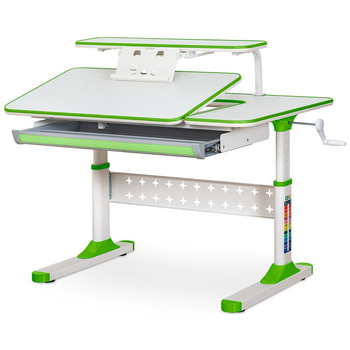 Растущая детская парта ErgoKids TH-320 Green Белый / Зеленый (TH-320 W/Z)