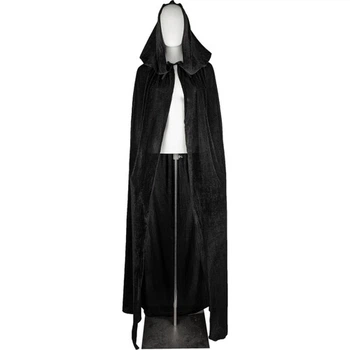 Плащ Черный бархат длинный SETA Decor 15-722BLK-L