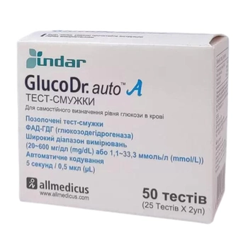 Тест-смужки GlucoDr. auto™ A №50 (ГлюкоДоктор авто А)