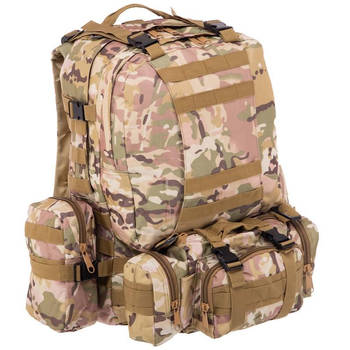 Тактический рюкзак 55 л рейдовый с отсоединяемыми подсумками (50 х 34 х 15+10 см) Камуфляж Multicam ZK-5504