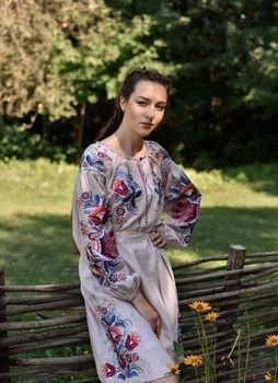 Плаття-вишиванка Vyshyvanka "Птаха" 46 Розовій 4606-міді