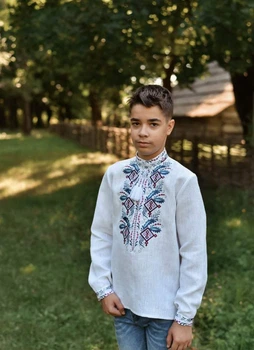 Дитяча вишиванка Vyshyvanka ''Птаха'' 116 Біла 4438