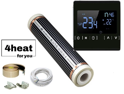 Пленочный теплый пол 4,0 м2 с программатором 4HEAT Sensor | Пленка + Термостат + Комплект подключения