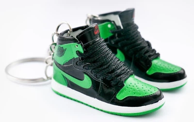Міні взуття, фінгер шузи, брелок Nike AIR Jordan Blk Green