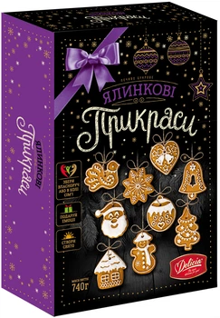 Коржі оригінальні Деліція Ялинкові прикраси 740 г (4823102500393)