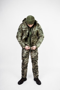 Тактична військова куртка Бушлат зимовий SoftShell Піксель ЗСУ 48 розмір Козак
