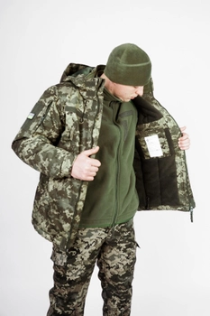 Тактическая военная куртка Бушлат зимний SoftShell Пиксель ВСУ 54 размер Козак